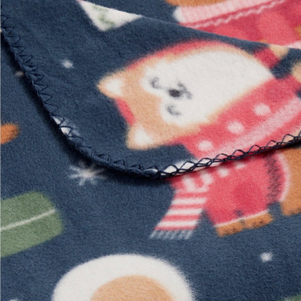 Festive Dog Pattern Throw Blanket - Picture 2 of 2